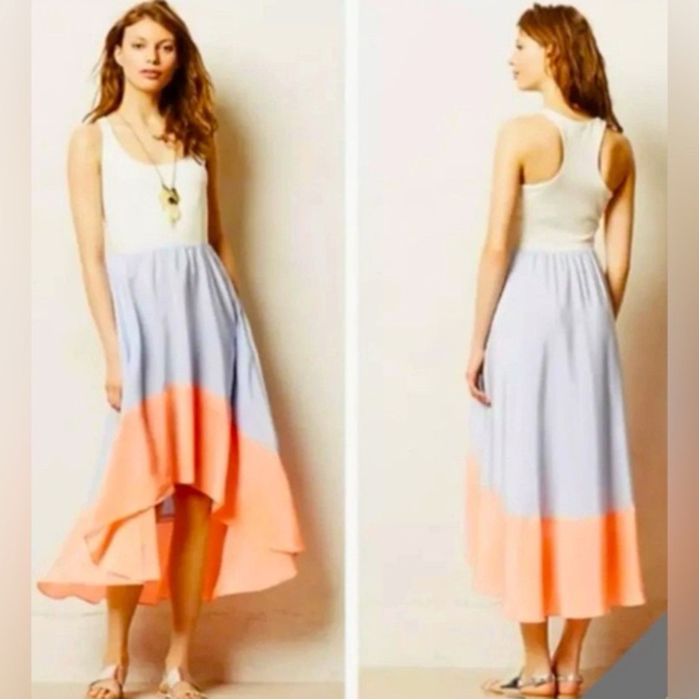 Hutch - Anthropologie Capay Colorblock High Low Dress